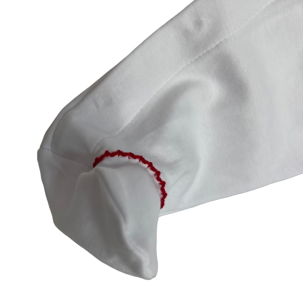 NWT Kissy Pima Santa Smock Embroidered Holiday Medley Ruffle Footie NB - Picture 3 of 4